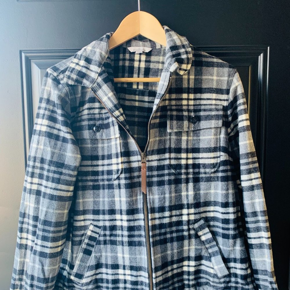 NWOT Women's LL Bean plaid Jacket, Medium, Black and White